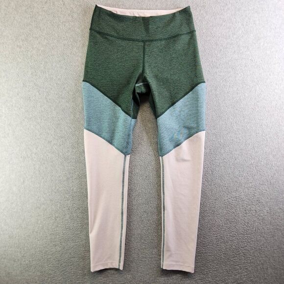 Outdoor Voices Leggings Womens M Green Pink Chevron Mid Rise Ankle Workout - Picture 13 of 13
